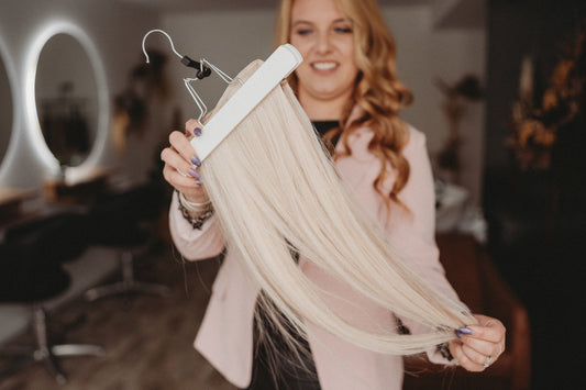 About weft extensions: Hand-tied, Genius Weft and Machine Weft.